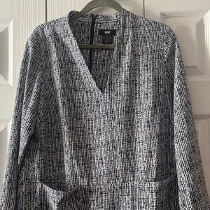 DKNY Monochrome Textured dress